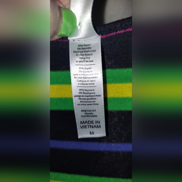 LuLaRoe Striped Top Shirt in size Medium - Picture 3 of 4